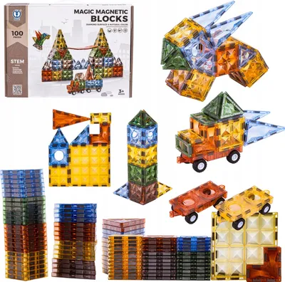 Produktbild von Magnetische Konstruktionsbausteine Set 100-teilig für Kinder ab 3 Jahren