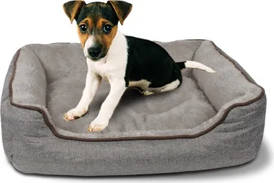 Produktbild von Hundebett    Hundesofa  Hundekorb mit Wendekissen (S) 58 x 46 cm Außenmaß, grau