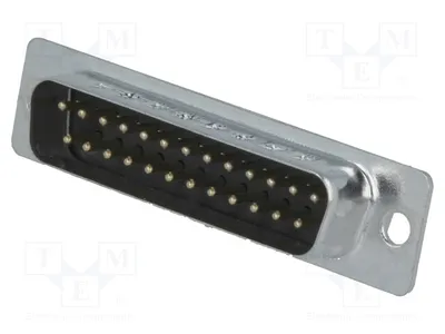 Zdjęcie produktu dla 1 sztuka, złącze D-Sub męskie do przewodów, 5A, 25 pinów, do lutowania, 250V, model L717SDB25P, złącze D-Sub