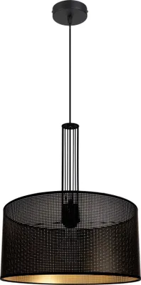 Produktbild von Hängeleuchte Metall Ø 40 cm rund H: max. 90 cm in Schwarz Gold E27