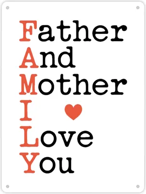 Produktbild von FAMILY Herz Metallschild XL in 21x28 cm für Eltern
