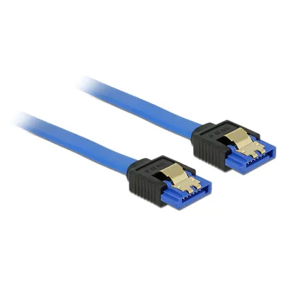 Produktbild von DeLOCK 84978, 0,3 m, SATA III, SATA 7-pin, SATA 7-pin, Männlich/Männlich, Schwarz, Blau