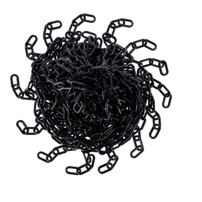Produktbild von TIBU Absperrkette Kunststoff Warnkette Kunststoffkette 8 mm Stärke - Schwarz - Länge 50 cm - witterungsbeständig und stabil