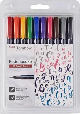 Image de Tombow Fudenosuke Brush-Pens couleurs assorties, 1 set