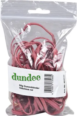 Produktbild von dundee Gummibänder rot 0,4 cm, Ø 15,0 cm, 50,0 g