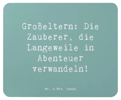 Produktbild von Mr. & Mrs. Panda Mouse Pad Spruch Großeltern Zauberer - Meeresbrise - Geschenk, Familienleben, Oma, Mousepad, Generationen, pc mausunterlage, Dankeschön, Geschichten