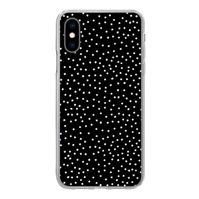 Produktbild von MuchoWow® Handyhülle Schutzhülle Hülle für iPhone X Polka dots - Schwarz - Weiß Silikon Softcase Handy Hülle - Handyhülle