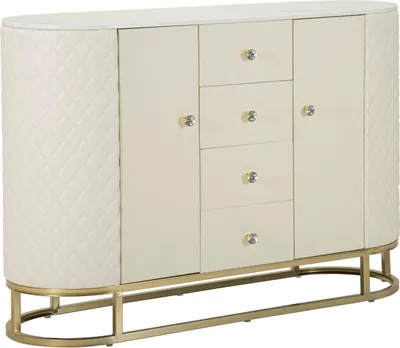 Produktbild von Dmora Anrichte Pajeu 120x40x85 cm Weiß 4 Schubladen 2 Türen, Sideboard