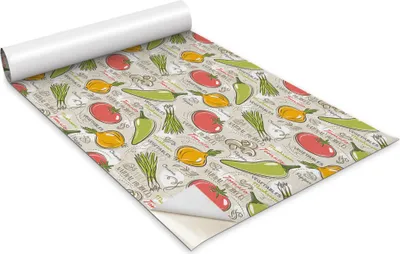 Zdjęcie produktu dla Folia samoprzylepna - Okleina meblowa - Dekoracyjna - Do mebli - Tapeta - Naklejka - Folia - Kolorowe warzywa - 100 x 50 cm