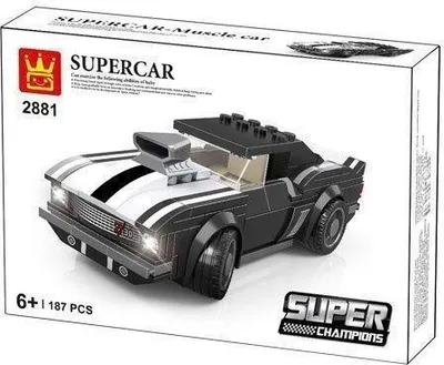 Productafbeelding van WANGE Supercar S81, modelbouwpakket, geschikt voor kinderen vanaf 6 jaar, materiaal: ABS-kunststof, 187 onderdelen