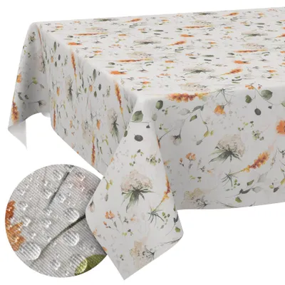 Tischdecke 3.0 Floral Frühling Bunt 400x140cm Schnittkante Wachstuch abwaschbar, Hauptbild