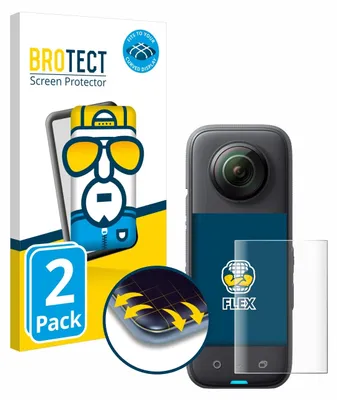 Produktbild von 2x BROTECT Fullscreen Schutzfolie für Insta360 X3 Displayschutz Folie Fullcover Klar Transparent
