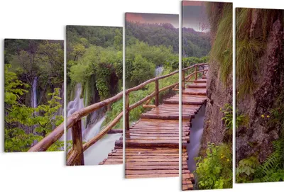 Produktbild von Bild auf Leinwand - Leinwandbild - Park Natur Wasser - 150x100cm - Wand Bild - Wanddeko - Leinwanddruck - Bilder - Kunstdruck - Wanddekoration - Leinwand bilder - Wandkunst - EG150x100-3962
