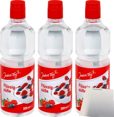 Produktbild von Jeden Tag Flüssigsüße 3er Pack (3x300ml Flasche) + usy Block