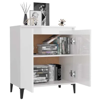 Produktbild von Cloris DesignMöbel Kommoden - Weiß Sideboard Hochglanz-Weiß 60x35x70cm Holzwerkstoff Schlichtes5223472
