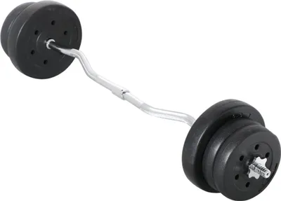 Immagine prodotto di Set di bilancieri Yaheetech 25 kg SZ curl, set di bilancieri per l'allenamento della forza, barra SZ con 6 dischi, barra curl con pesi, set di bilancieri