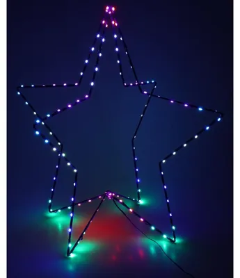Obrázok produktu pre Dekoratívna 3D Hviezda Na Podstavci, 120 Led, Rgb, 80 Cm