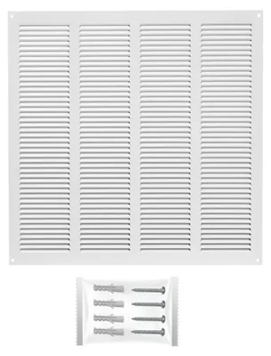 Productafbeelding van Ventilatiegrille 400x400mm - Metaal - Wit met Insectenbescherming