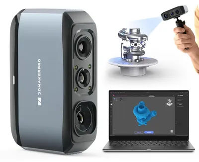 Tragbarer 3D-Scanner, 0,03 mm Genauigkeit, 24-Bit-Farbkamera, für 3D-Druck