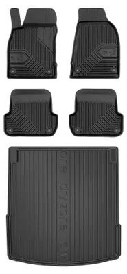 Productafbeelding van Rubberen automatten + kofferbakmat voor Audi A4 B7 2004-2008 (sedan) – 5-delig, zwart, op maat – Wielganizator