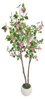 Immagine prodotto di Albero di bouganville artificiale - Pianta in vaso alta - 150 cm - Fiori realistici - Decorazione per interni/esterni - Colore rosa