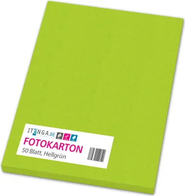 Produktbild von itenga Fotokarton A4 HELLGRÜN 50 Blatt 300 g/qm