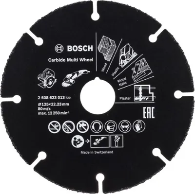 Immagine prodotto di BOSCH 2608623013 BOSCH Trennscheibe Carbide Multi Wheel für Holz, Holz mit Nägeln, Kunststoff, Kupfer, Trockenbauwände