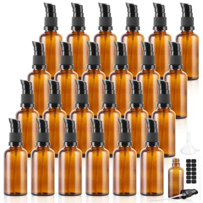 Imagen del producto de Solidchoice - Juego de 24 botellas de vidrio marrón de 50 ml