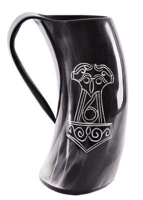 Produktbild von Bierkrug aus Horn – "Mjölnir, Thorshammer“