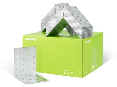 Produktbild von Alberts Lochplattenwinkel | sendzimirverzinkt | 100 x 100 x 80 mm | 25er Set