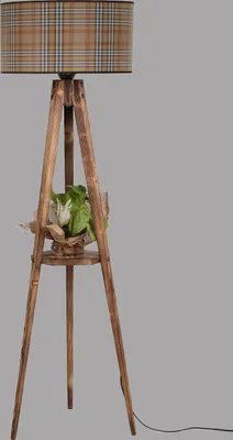 Produktbild von Opviq, Sehbalı- Sehbalı tripod lambader yanık silindir 02 abajurluLUN, Bunt, Stehlampen, Holzkörper