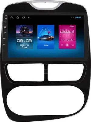 Image de Autoradio avec Bluetooth et CarPlay pour Renault Clio (2012-2016) – Compatible avec Apple et Android – Système stéréo – Système de navigation – 1 Go de RAM, 32 Go de mémoire interne