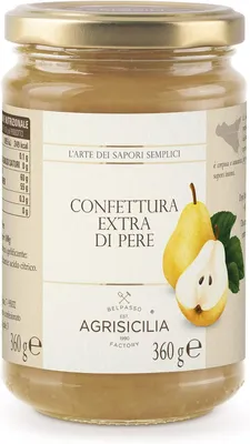 Immagine prodotto di Agrisicilia confettura extra di pere, ottima con formaggi, e per dolci come dolci e crostate, vasetto da 360g