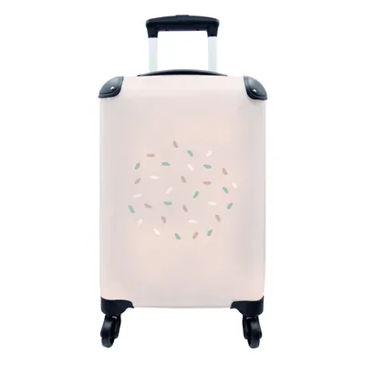 Produktbild von MuchoWow® Koffer Handgepäck Trolley Rollkoffer Kleine Reisekoffer mit 4 Rollen - Sommer - Muster - Pastell - Cabin Size < 55x40x23 cm & 55x40x20 cm - Fotokoffer - Kabinenkoffer - Boardgepäck - Reise-Box - Reisekoffer - Reisegepäck - Koffer mit Bild - Trolley für Kinder