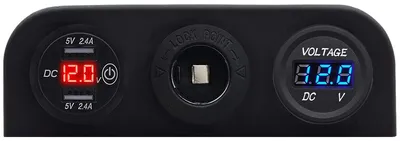 Produktbild von ProRide USB-Autolader 2 Ports 12W Voltmeter 12-24V-Stecker 3-fach Aufbau