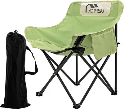 Produktbild von Famanu Faltstuhl - komfortabler Campingstuhl bis 160 kg - leicht und tragbar - grün