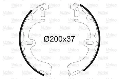 Produktbild von VALEO Bremsbackensatz Trommelbremse Hinten für TOYOTA COROLLA Liftback (E11) 200mm 562563
