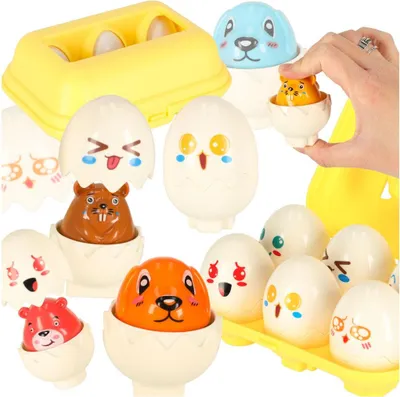 Obrázok produktu pre Puzzle vajíčkové bloky montessori zvieratká 6 ks.