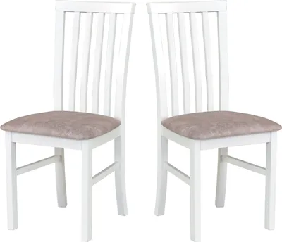 Produktbild von Esszimmerstuhl, Holz Eiche Massiv Stuhl Stühle Küchenstuhl - Set 2x Milano 1, weiss
