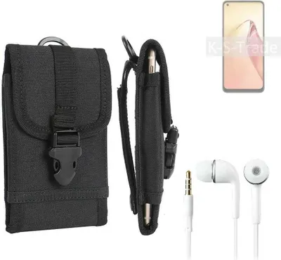 Produktbild von K-S-Trade Holster Schutz Hülle kompatibel mit Oppo Reno8 Gürteltasche Handy Hülle Tasche outdoor Seitentasche schwarz 1x + Kopfhörer
