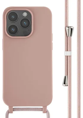 Imagen del producto de Funda de Silicona con Cuerda para Apple iPhone 14 Pro - Sand Pink