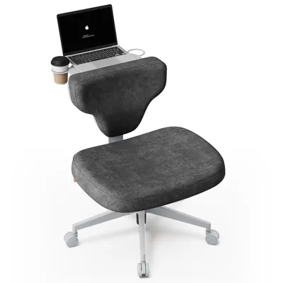 Produktbild von Newtral Freedom-X FP Meditationsstuhl ohne Armlehne mit verstellbarem Laptop-Tablett für Home & Office - Dunkelgrau