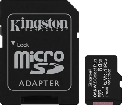 Immagine prodotto di Kingston Canvas Select Plus - 64 GB - MicroSDXC - Classe 10 - UHS-I - 100 MB/s - 85 MB/s