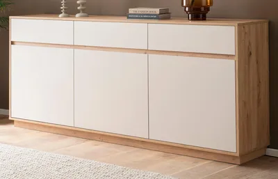 Produktbild von Sideboard "Kiruma" in Kaschmir und Artisan Eiche Kommode 202 x 89 cm, Soft-Close