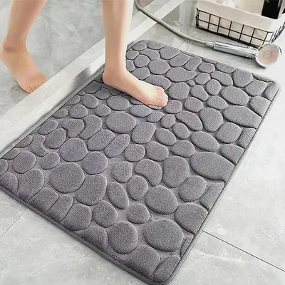 Produktbild von Memory Foam Badezimmer Badeteppiche, Memory Schaum Badematte, Waschbar Badematte, 50x80CM Saugfähige Badvorleger, Maschinenwaschbar (Dunkelgrau)