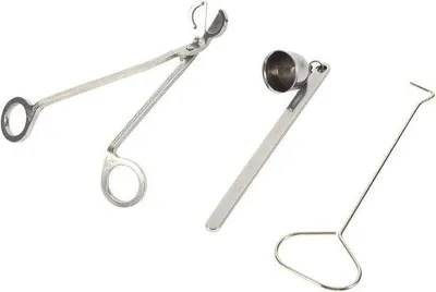 Produktbild von Edelstahl Kerzenlöscher Wick Schere Kerzenhaken Set 3-teilig