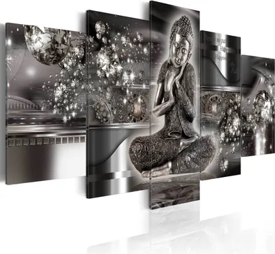 Produktbild von Leinwandbilder 200x100 cm h-A-0053-b-p Vlies Leinwandbild 5 tlg Kunstdruck modern Wandbilder XXL Wanddekoration Design Wand Bild ABSTRAKT BUDDHA ZEN