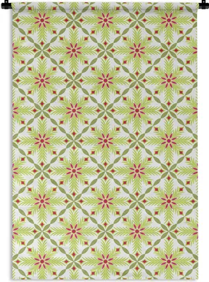 Produktbild von MuchoWow® Wandteppich Wandbehang Bohème - Muster - Blumen 60x90 cm Tapisserie Dekoration Wandtuch - Foto-Teppich - Abwaschbar