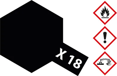 Produktbild von X-18 Schwarz seidenmatt - 23ml Acrylstreichfarbe wasserlöslich Tamiya 300081018