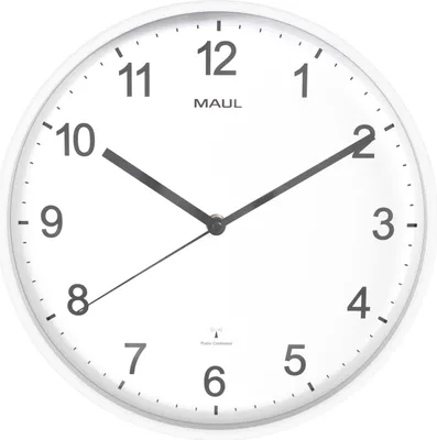 Immagine prodotto di MAUL orologio da parete MAULsprint Ø 30,5 x 5 cm radiocomandato in plastica 1 x AA (1,5 V) bianco